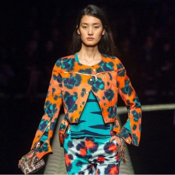 Kenzo Jackets & Blazers - Kenzo Paris Peacock Biker Jacket Size 42